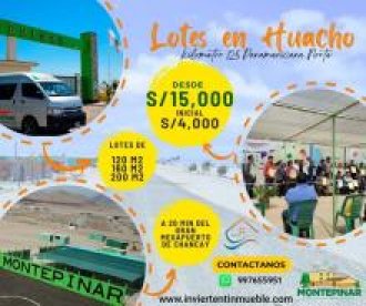 lotes con un inicial de 4000 soles a 20 minutos del mega puerto de chancay km125 de la panamericana norte